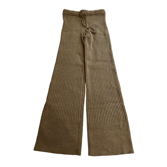 ONA Luna Sweater Pants in Tan - Picture 1 of 7